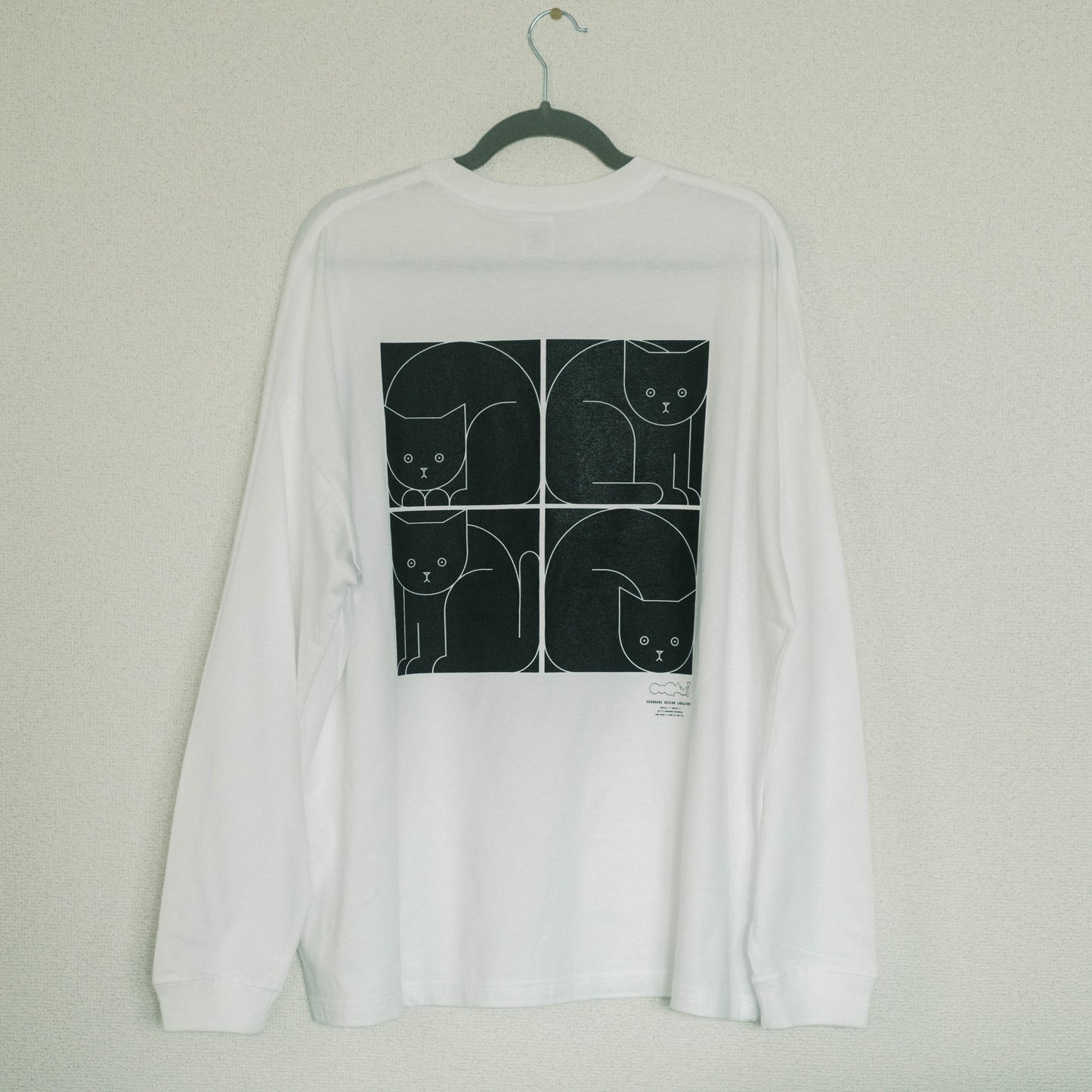 ねこTシャツ ロング 四角ねこ