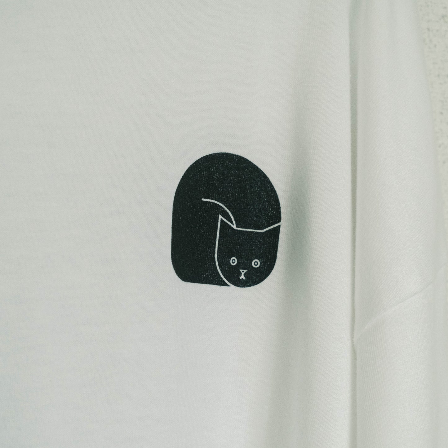 ねこTシャツ ロング 四角ねこ