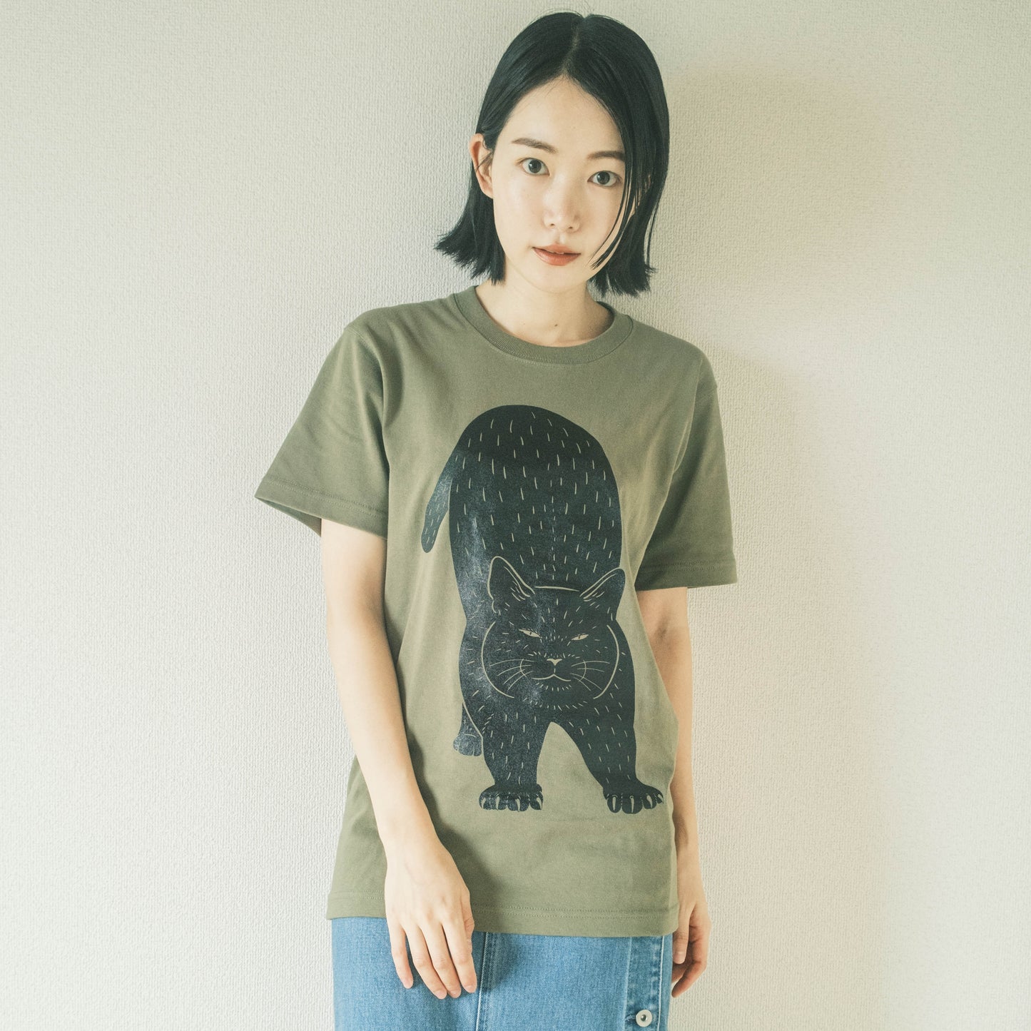 ねこTシャツ 半袖 のびねこ