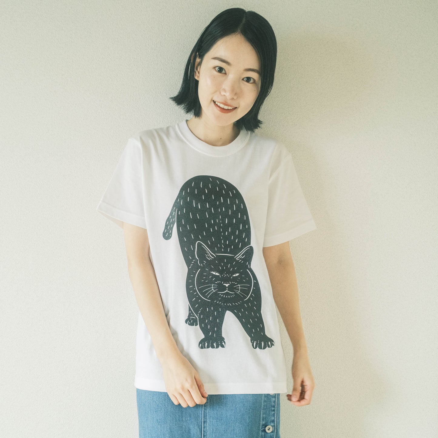 ねこTシャツ 半袖 のびねこ